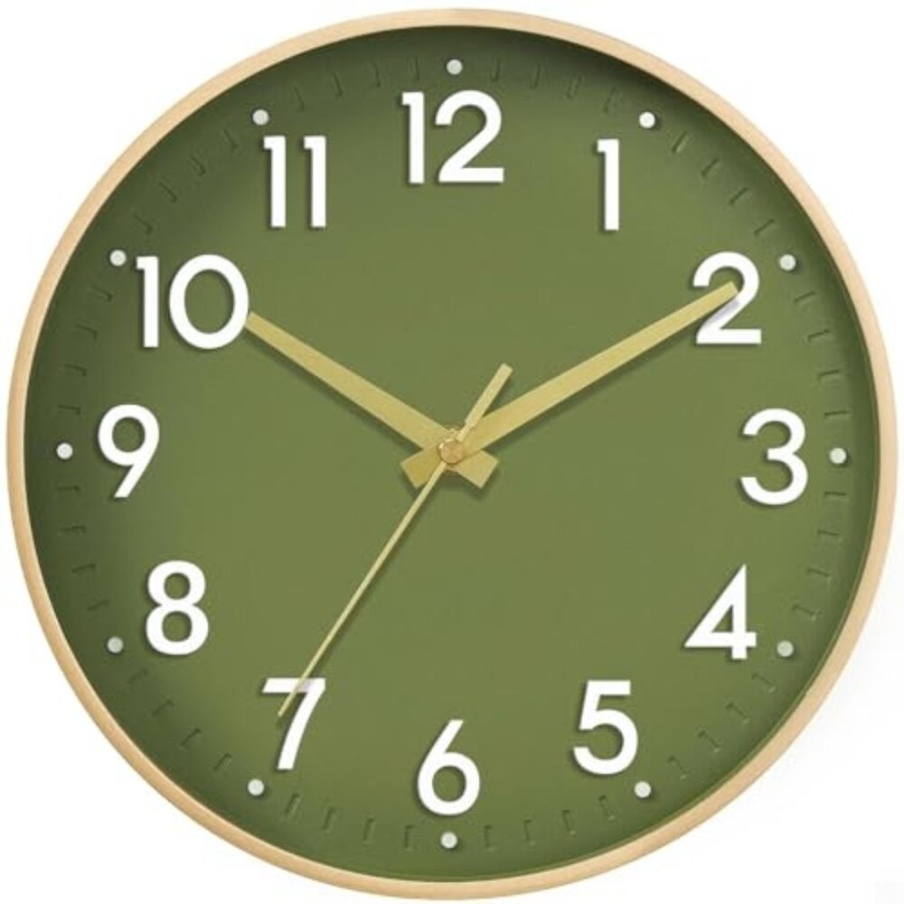 Wall Clock 8 Inch, Battery Operated Silent Non-Ticking Modern Analog Clock Decor